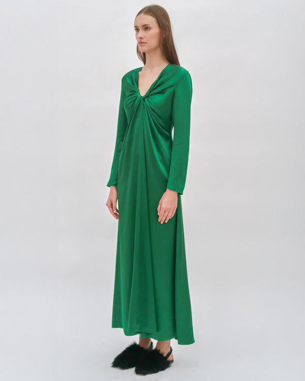 Rosetta Getty TWIST FRONT LONG SLEEVE GOWN