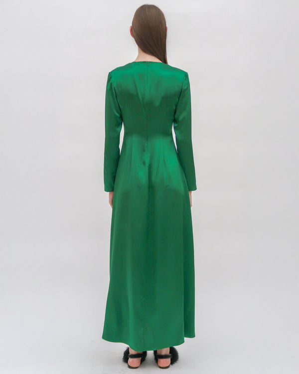 Rosetta Getty TWIST FRONT LONG SLEEVE GOWN