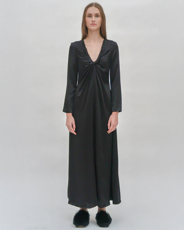Rosetta Getty TWIST FRONT LONG SLEEVE GOWN