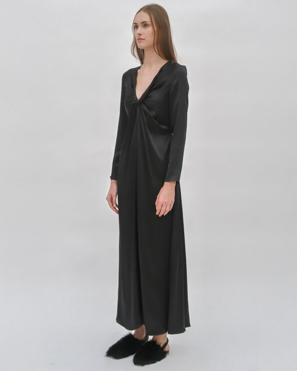 Rosetta Getty TWIST FRONT LONG SLEEVE GOWN