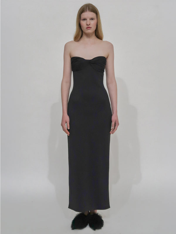 Rosetta Getty TWIST STRAPLESS DRESS