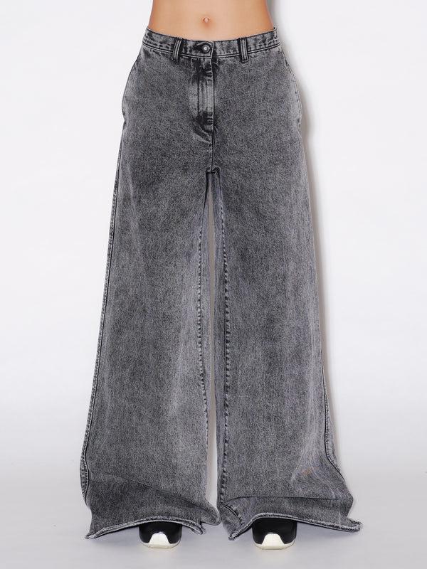 Rosetta Getty WIDE FLARE PANT - BLACK DENIM