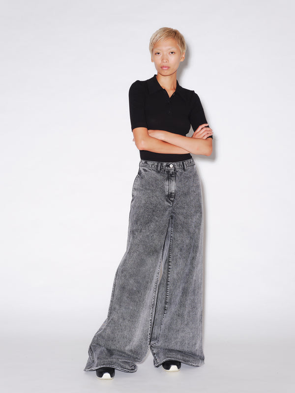 rosetta getty WIDE FLARE PANT - BLACK DENIM