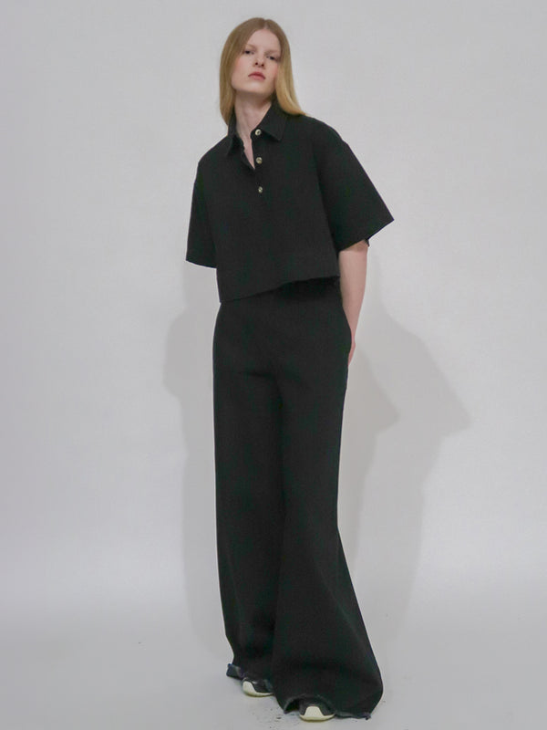 rosetta getty WIDE FLARE PANT - BLACK DENIM
