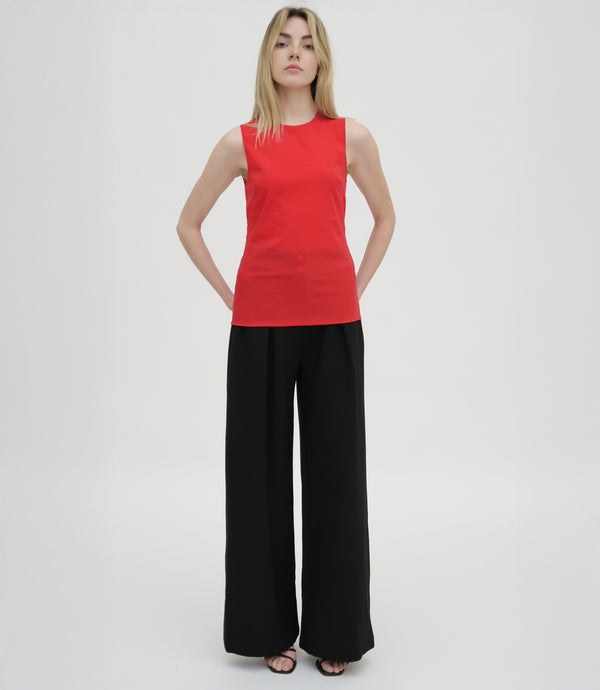 Rosetta Getty Wide Leg Pleat Front Pant