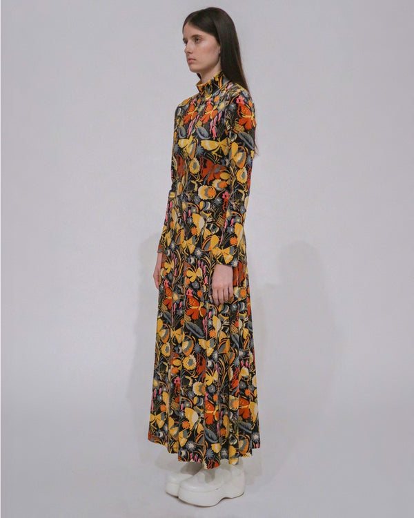 Rosetta Getty ZIP UP MAXI TURTLENECK DRESS - VELVET