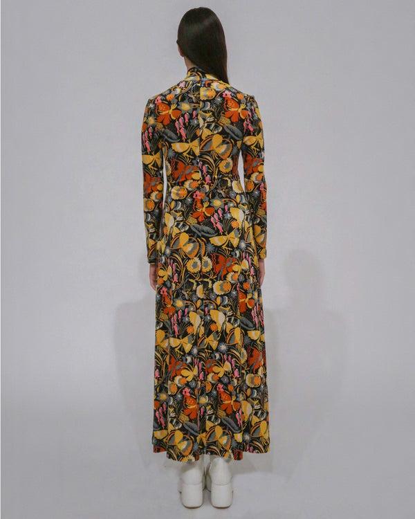 Rosetta Getty ZIP UP MAXI TURTLENECK DRESS - VELVET