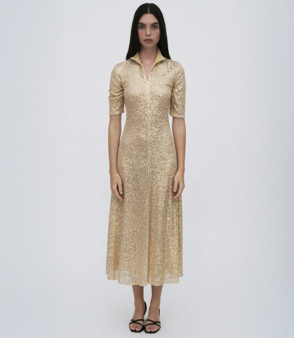 Rosetta Getty ZIP UP MIDI TURTLENECK DRESS