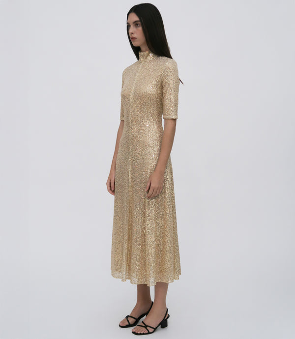 Rosetta Getty ZIP UP MIDI TURTLENECK DRESS