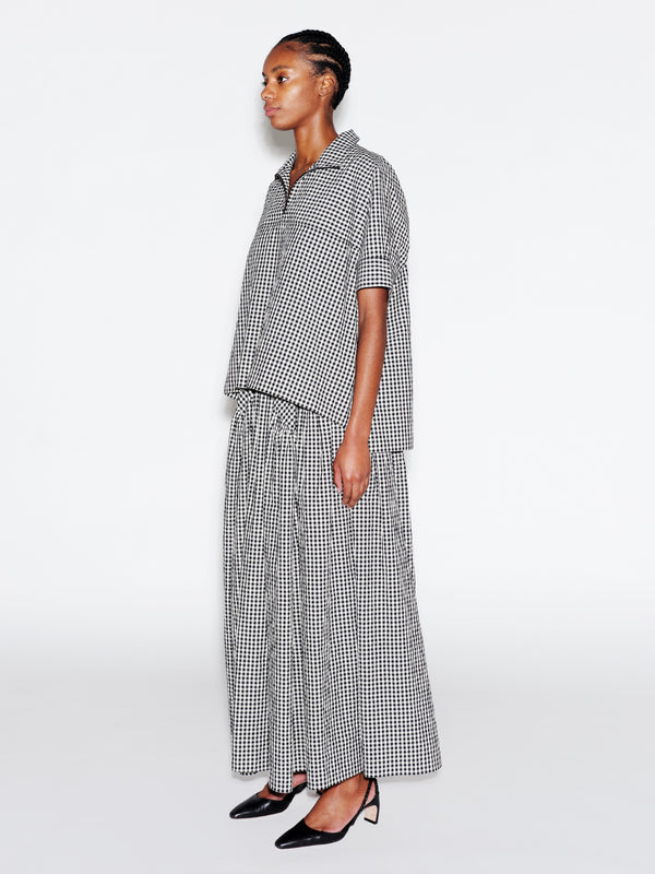 Rosetta Getty ZIP UP PULLOVER TOP - GINGHAM