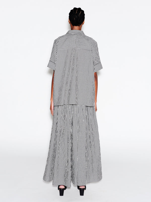 Rosetta Getty ZIP UP PULLOVER TOP - GINGHAM