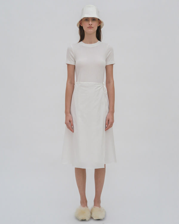 Rosetta Getty SHORT SLEEVE APRON COMBO T-SHIRT DRESS