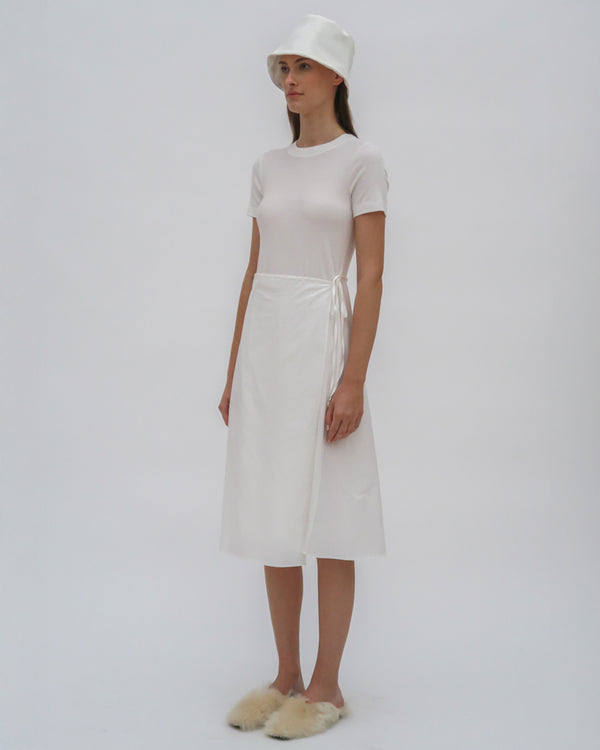 Rosetta Getty SHORT SLEEVE APRON COMBO T-SHIRT DRESS