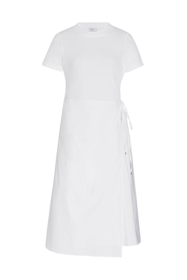 Rosetta Getty SHORT SLEEVE APRON COMBO T-SHIRT DRESS