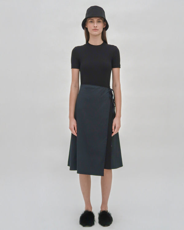 Rosetta Getty SHORT SLEEVE APRON COMBO T-SHIRT DRESS