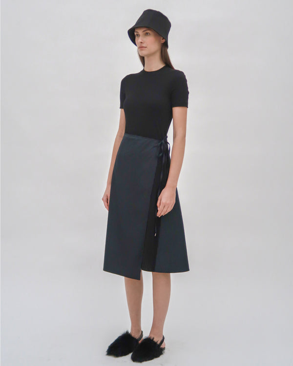 Rosetta Getty SHORT SLEEVE APRON COMBO T-SHIRT DRESS