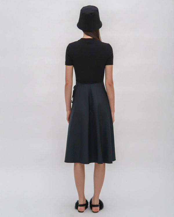 Rosetta Getty SHORT SLEEVE APRON COMBO T-SHIRT DRESS