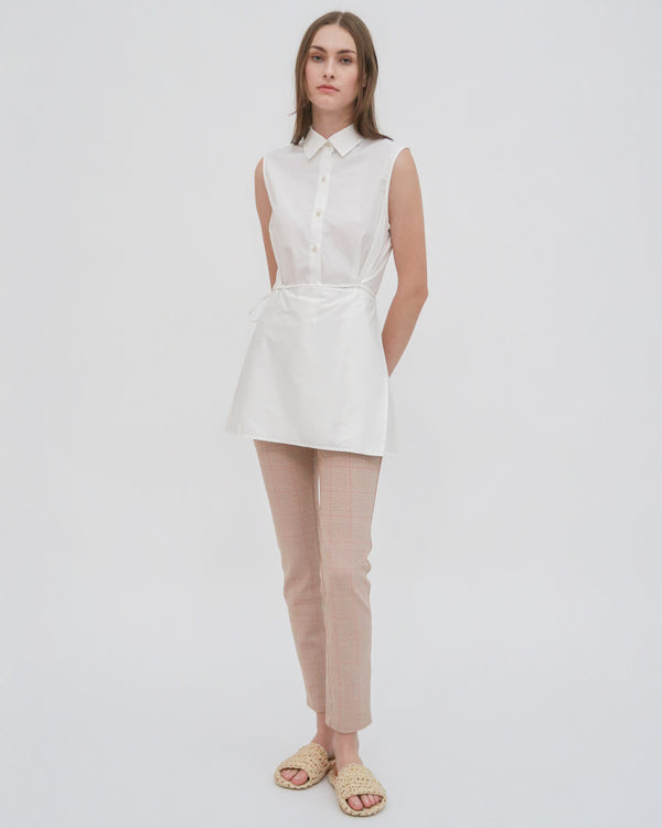 rosetta getty SLEEVELESS ASYMMETRIC APRON SHIRT - STRETCH COTTON