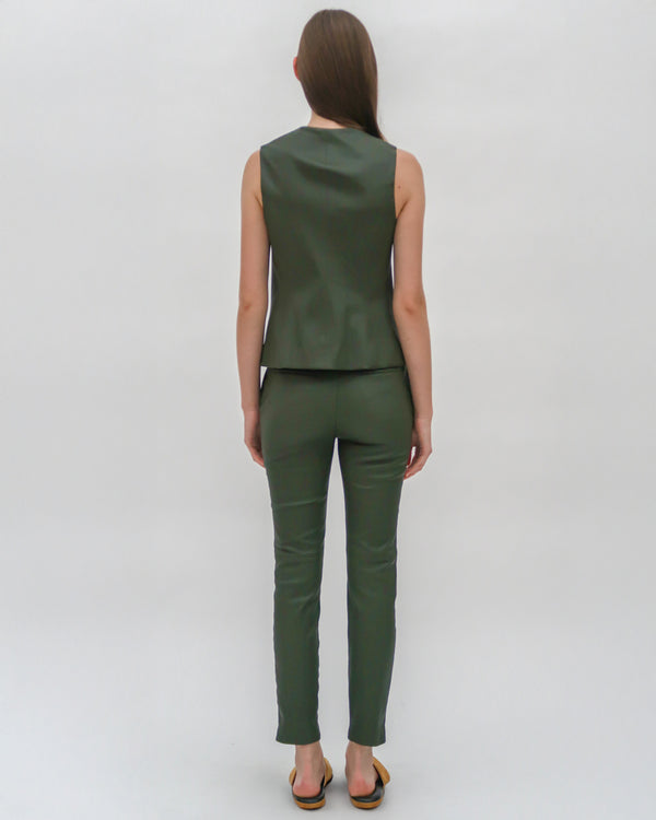 Rosetta Getty SLEEVELESS BUTTON FRONT TOP - STRETCH PLONGE