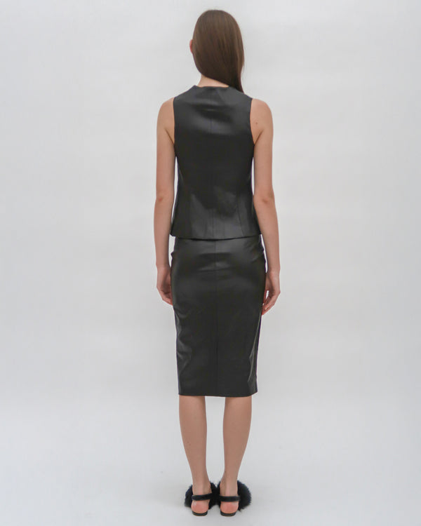 Rosetta Getty SLEEVELESS BUTTON FRONT TOP - STRETCH PLONGE