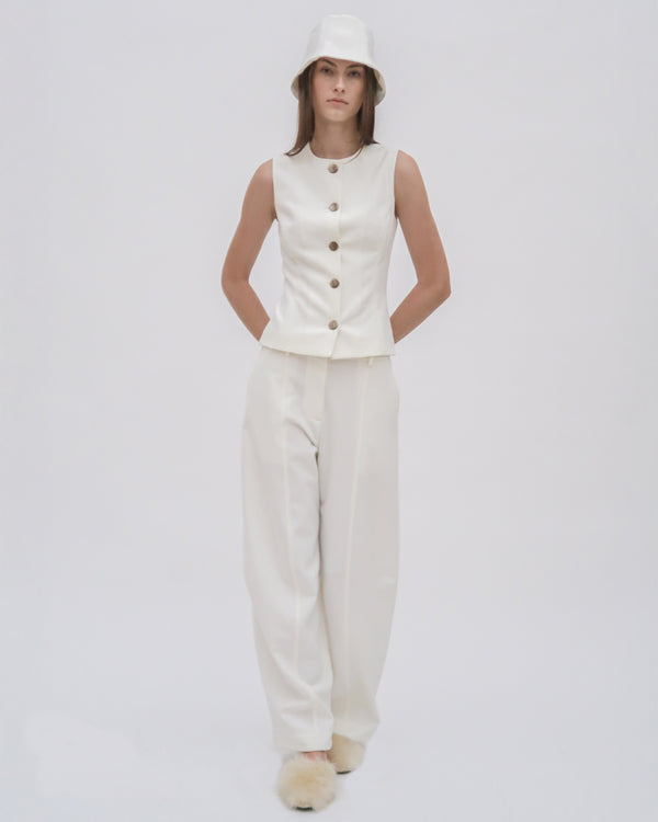 Rosetta Getty SLEEVELESS BUTTON FRONT TOP - TECHNICAL CADY