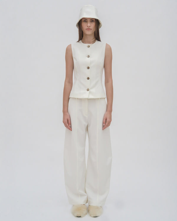 Rosetta Getty SLEEVELESS BUTTON FRONT TOP - TECHNICAL CADY