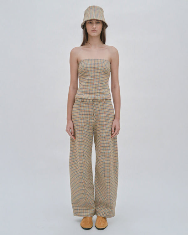 Rosetta Getty STRAIGHT TAPER TAB PANT - HOUNDSTOOTH PLAID