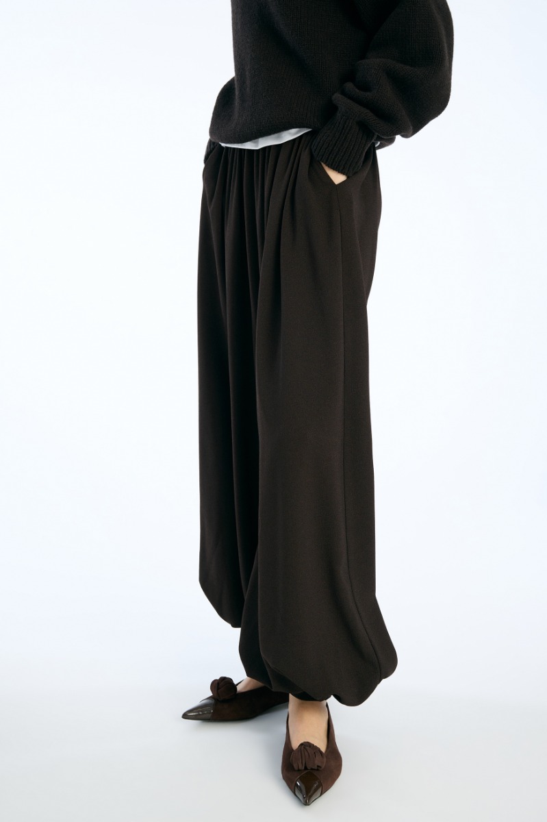 Rotate Birger Christensen Balloon Pleated Pants Dark Brown