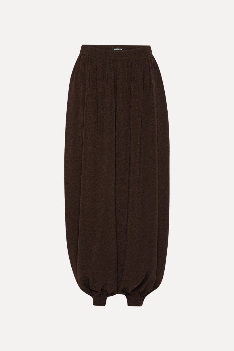 Rotate Birger Christensen Balloon Pleated Pants Dark Brown