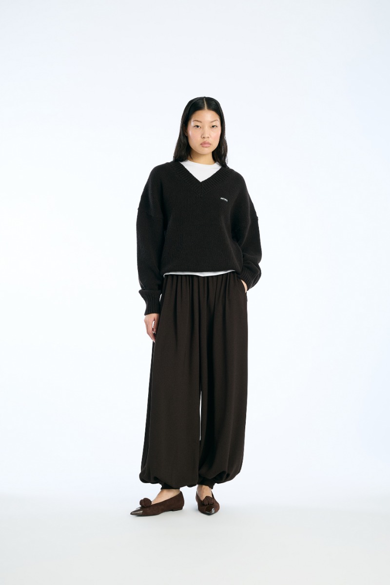 rotate birger christensen Balloon Pleated Pants Dark Brown