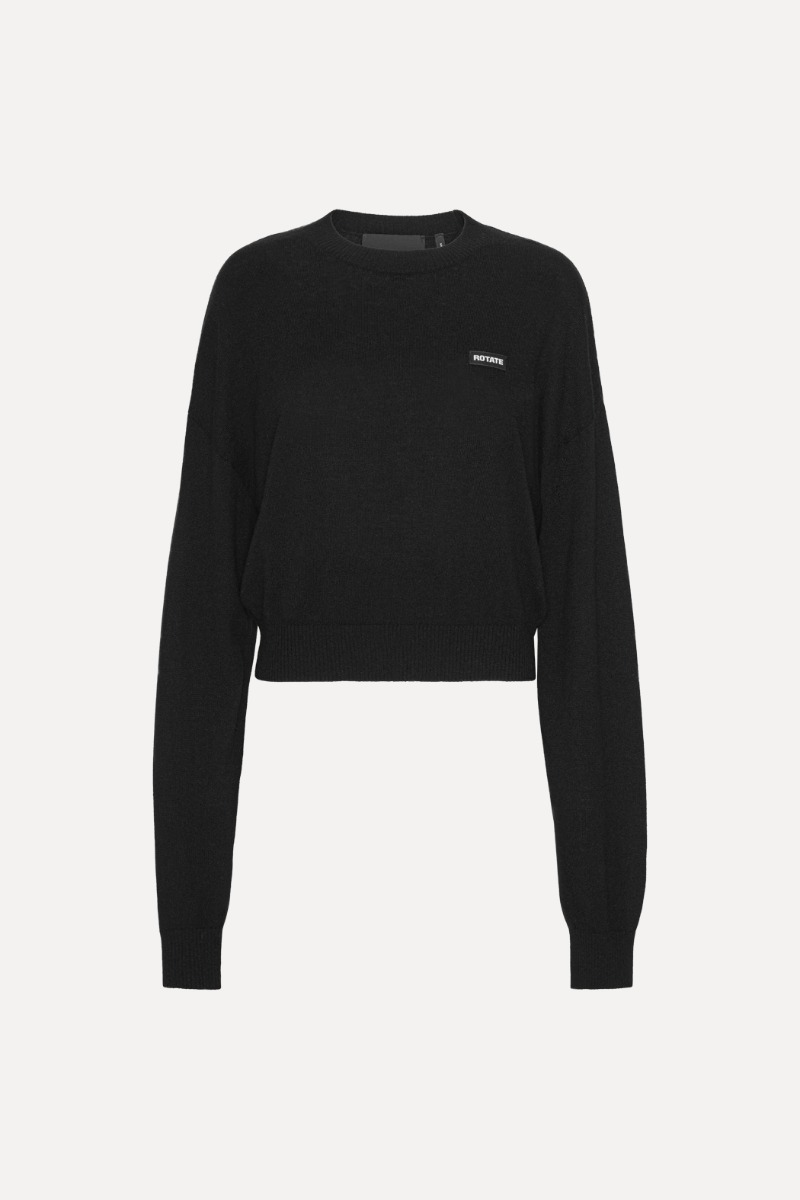 rotate birger christensen Basic Crewneck Sweater Black