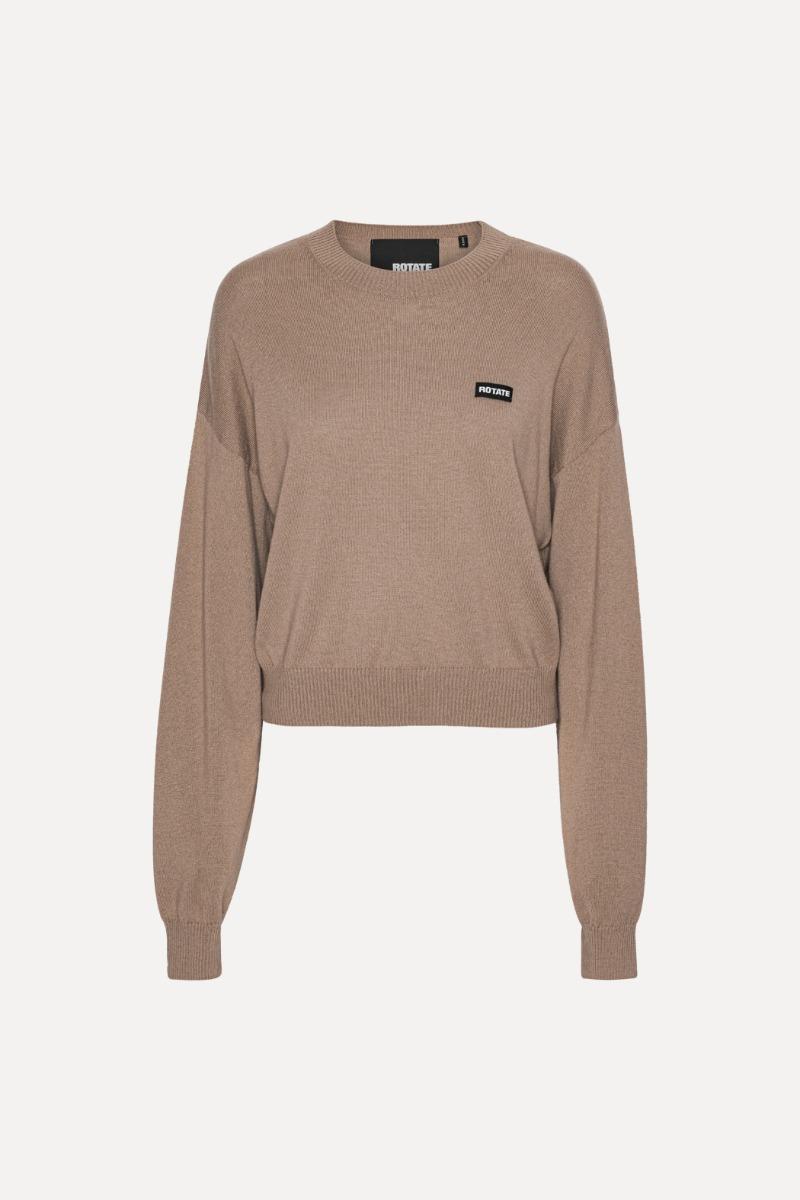 Rotate Birger Christensen Basic Crewneck Sweater Brown