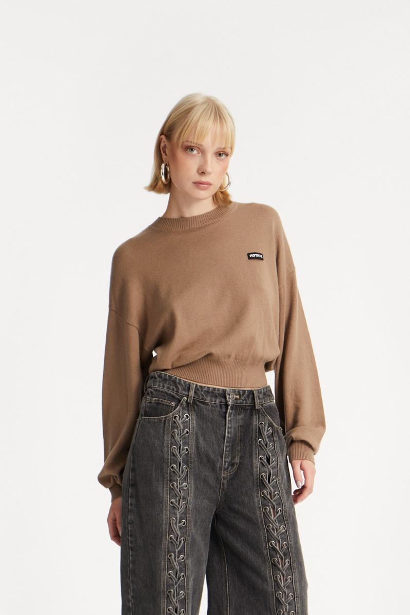 rotate birger christensen Basic Crewneck Sweater Brown