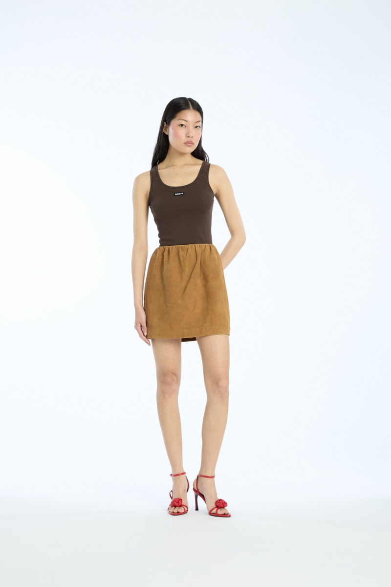 rotate birger christensen Basic Tank Top Dark Brown