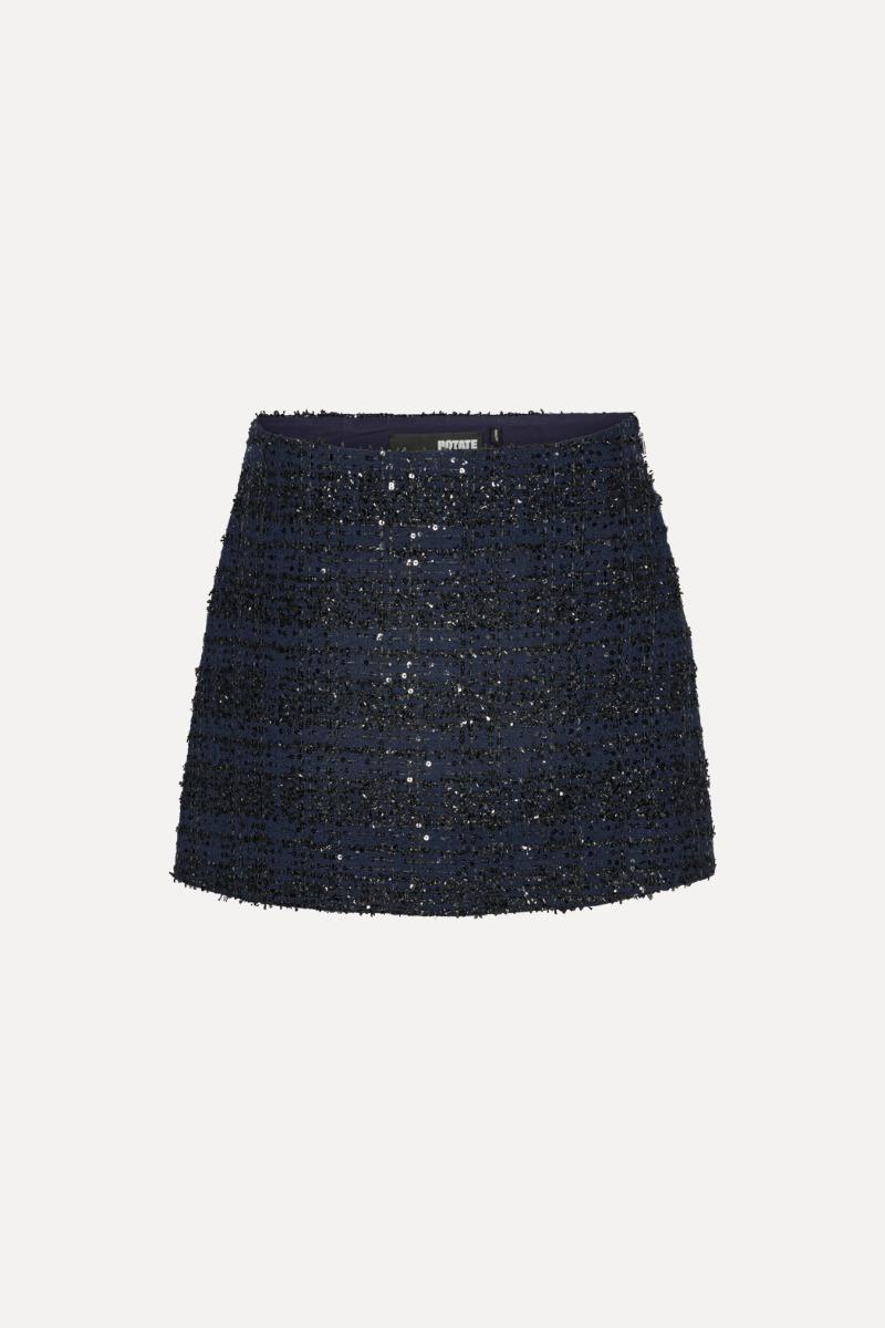 Rotate Birger Christensen Boucle Mini Skirt Dark Blue
