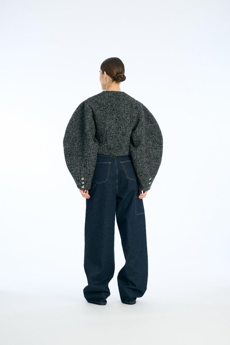 Rotate Birger Christensen Boucle Short Jacket Dark Grey