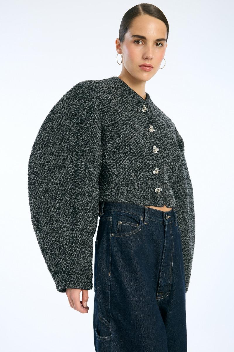 Rotate Birger Christensen Boucle Short Jacket Dark Grey