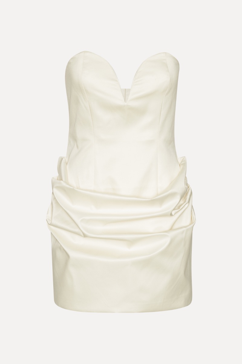Rotate Birger Christensen Bustier Mini Dress Creme White