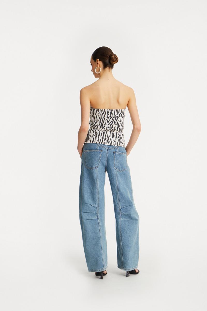 Rotate Birger Christensen Cargo Denim Pants Vintage Blue