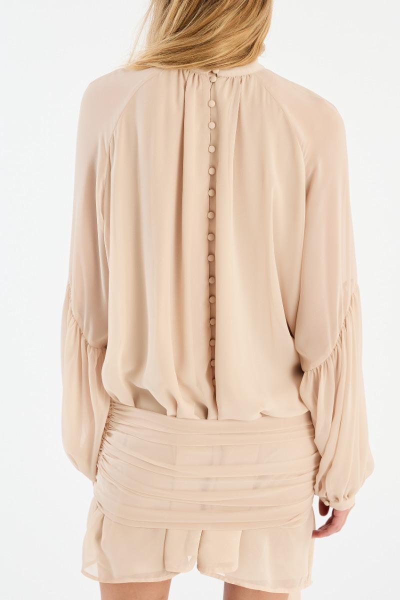 Rotate Birger Christensen Chiffon Strap Tie Dress Creme