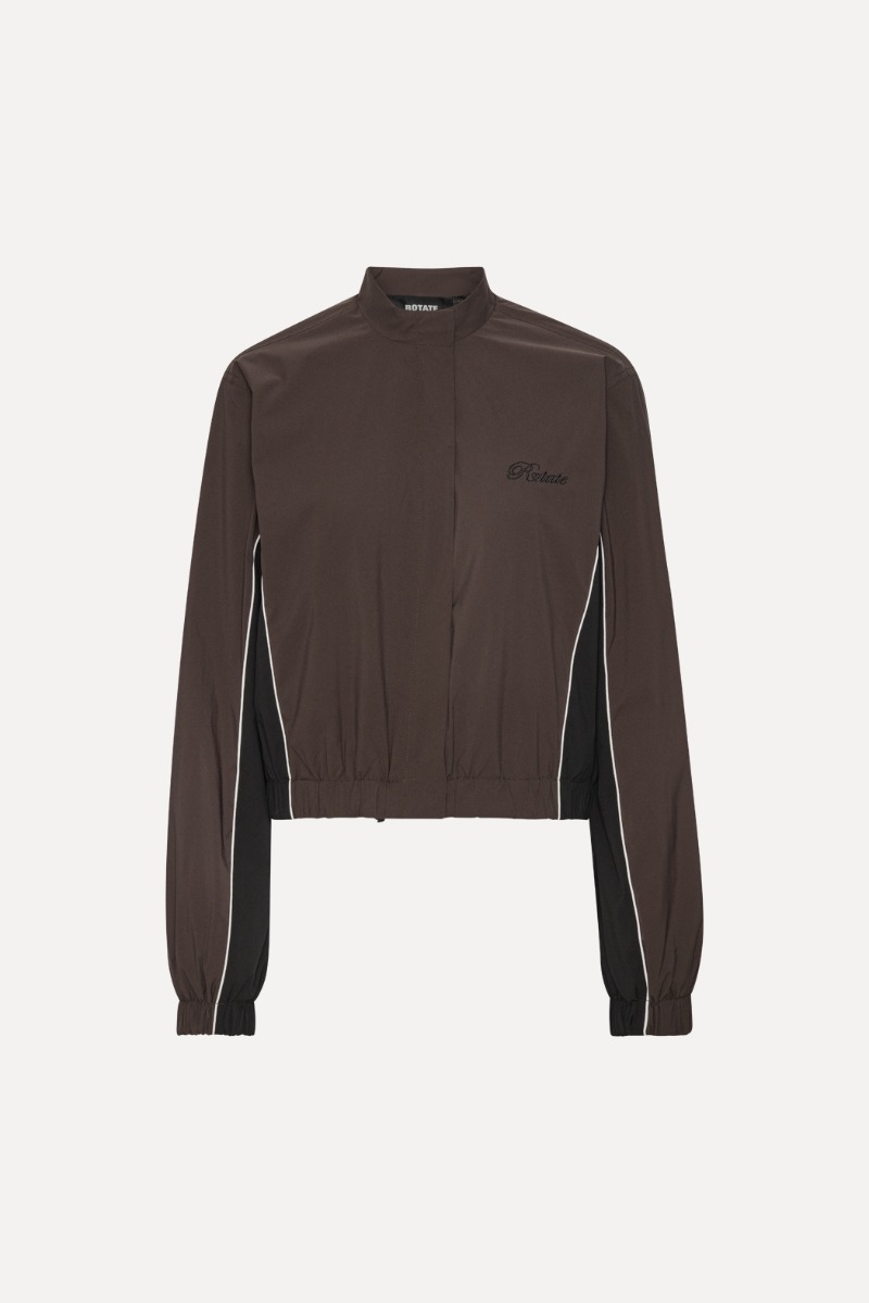 rotate birger christensen Crispy Woven Jacket Dark Brown
