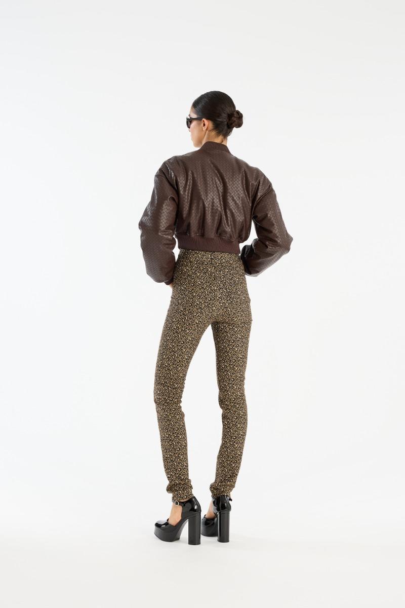 Rotate Birger Christensen Cropped Puffer Jacket Dark Brown