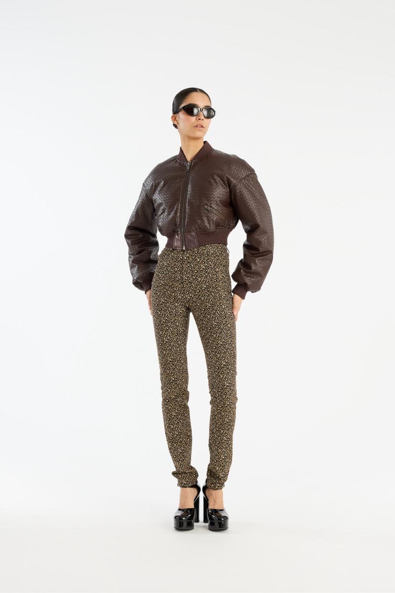 rotate birger christensen Cropped Puffer Jacket Dark Brown