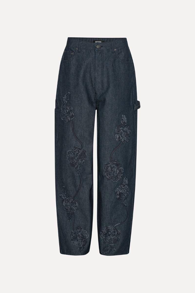 Rotate Birger Christensen Denim Boyfriend Jeans Dark Blue