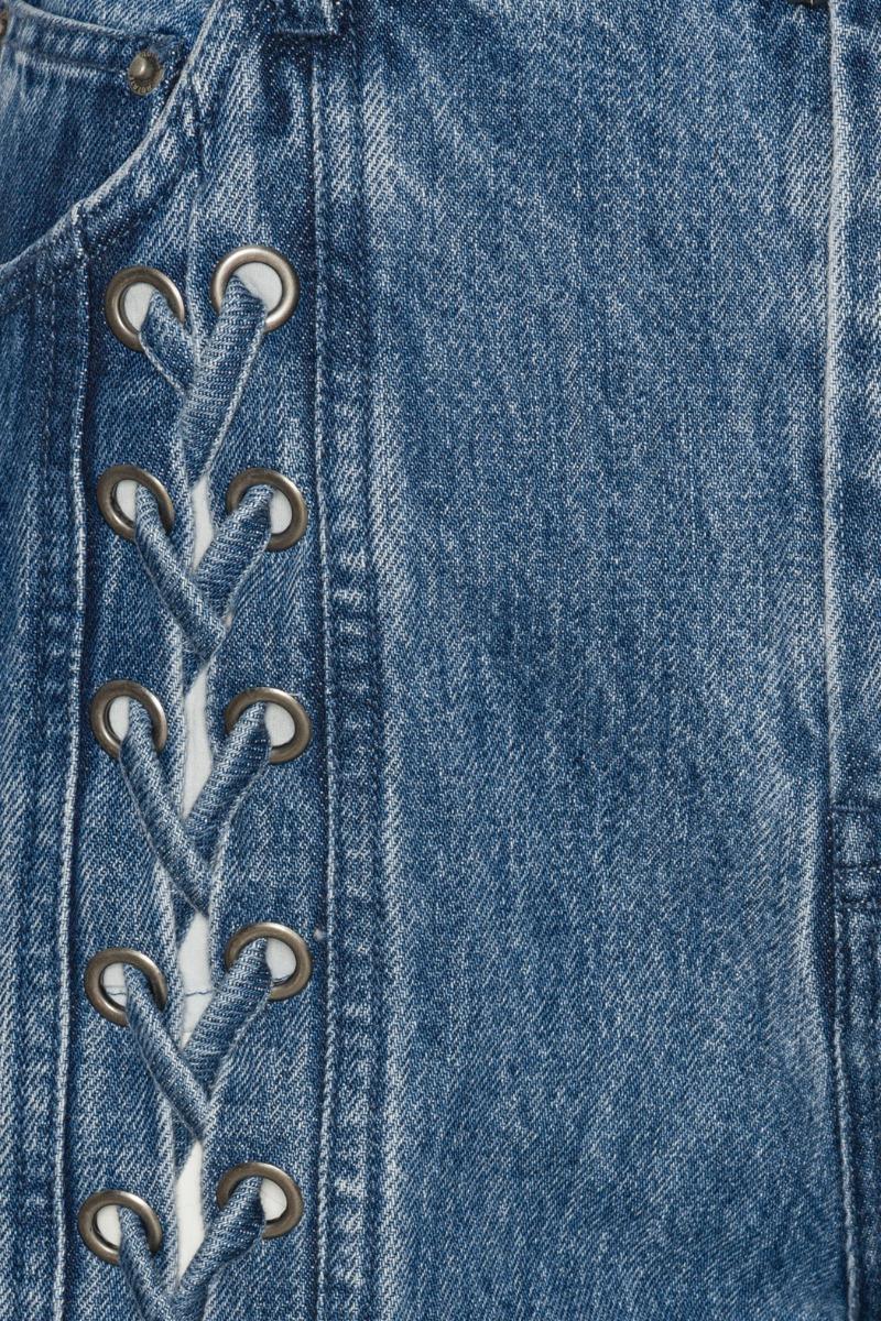 Rotate Birger Christensen Denim Laced Leg Pants Blue