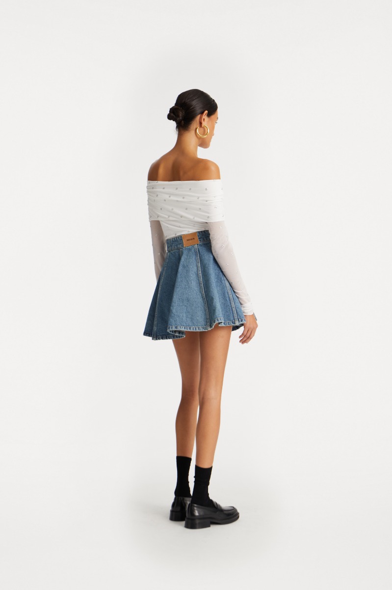 Rotate Birger Christensen Denim Mini Skirt Vintage Blue