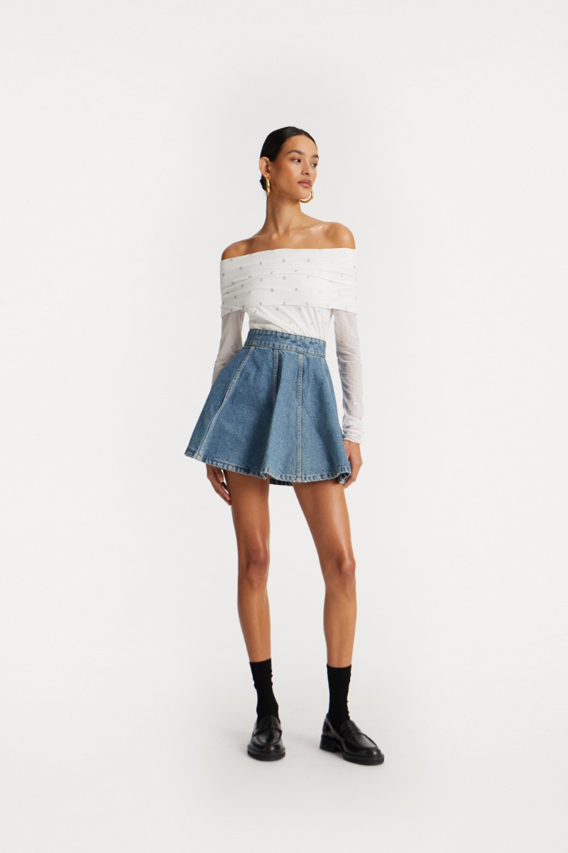 rotate birger christensen Denim Mini Skirt Vintage Blue