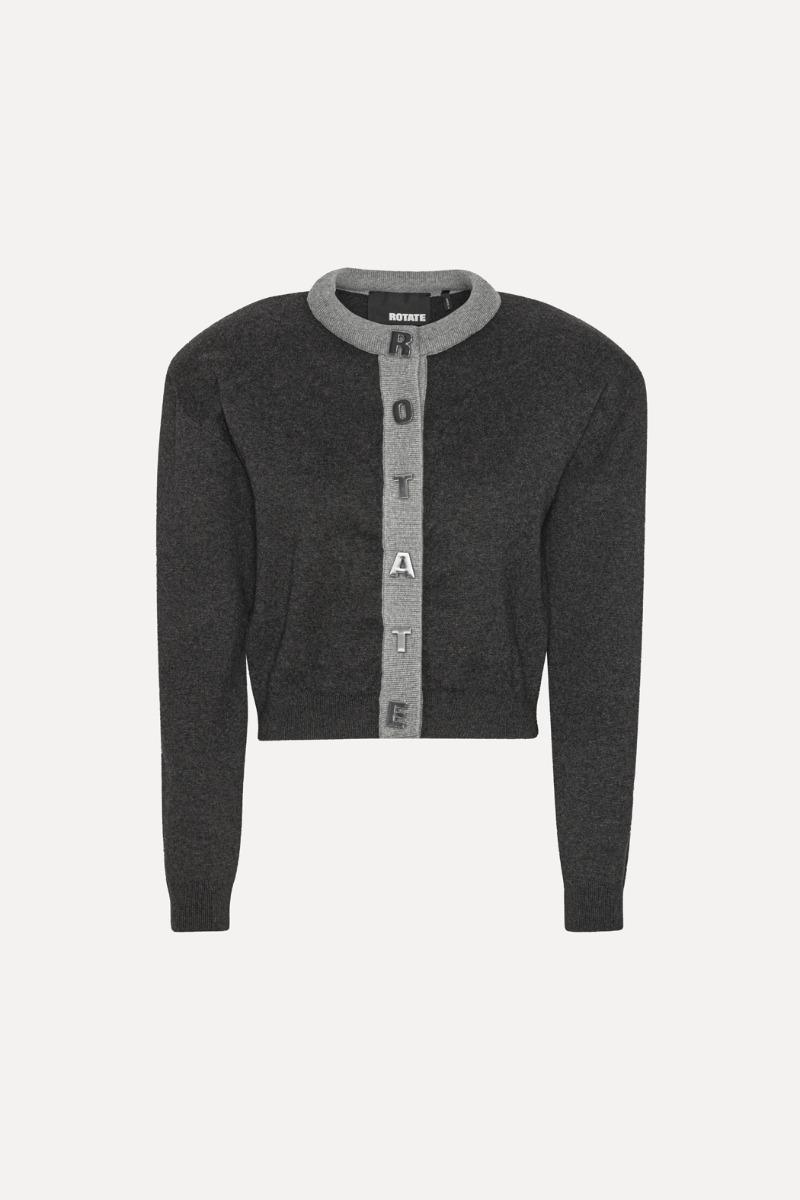Rotate Birger Christensen Firm Knit Cardigan Dark Grey