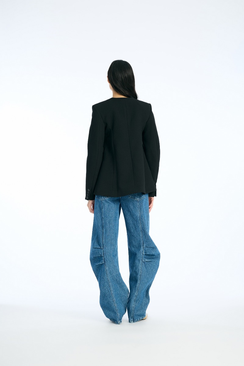 Rotate Birger Christensen Flared Tailored Jacket Black