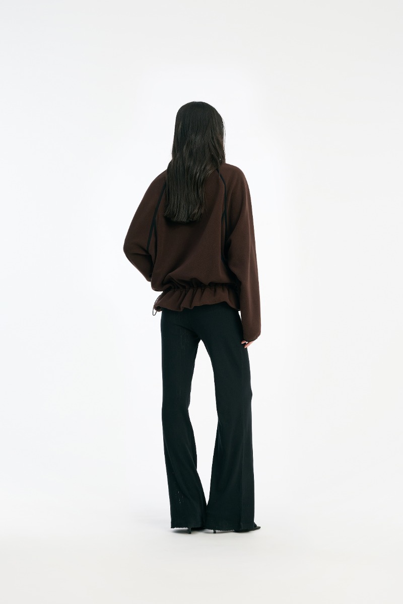 Rotate Birger Christensen Fleece Half Zip Jacket Dark Brown